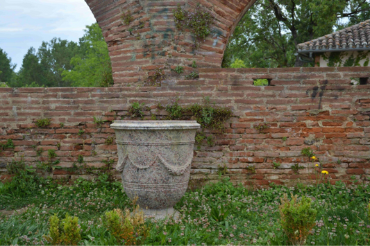 Historic Vase of Anduze in a garden setting