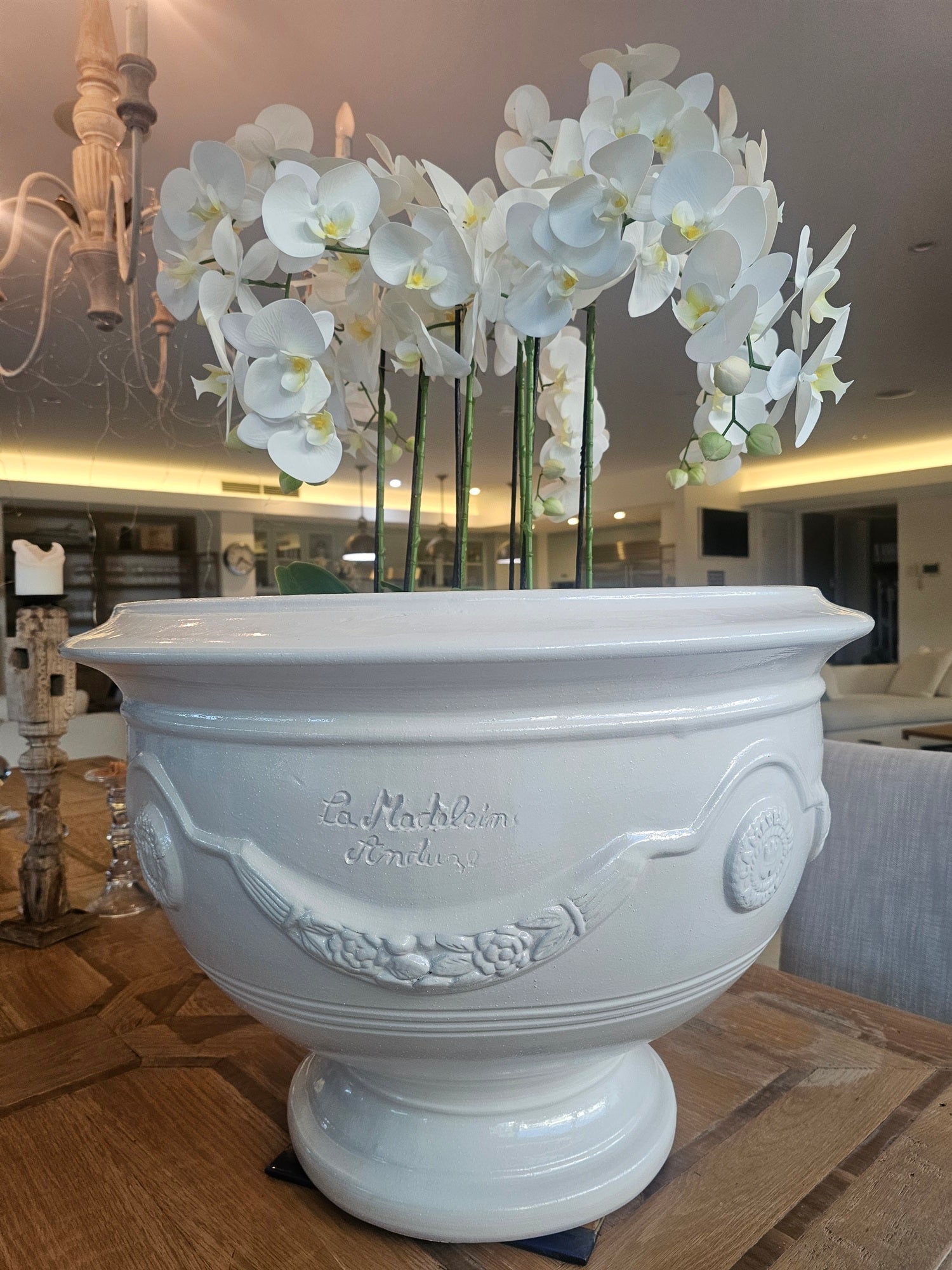 Glazed White Prestige Bowl Sitting On Table